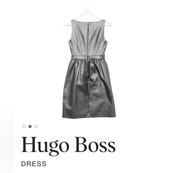 HUGO Hugo Boss silver-gray Kelisa dress sz 6 gunmetal - Picture 2 of 12
